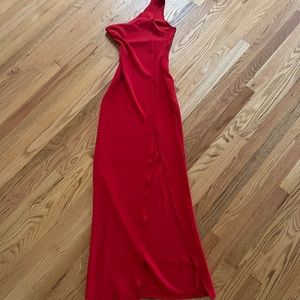 Sexy Red dress one shoulder dress